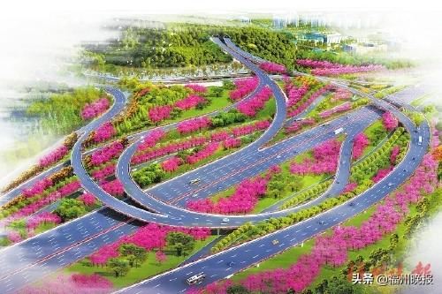 福州“最美园中互通”打造四季美景，绿化提升15万平方米，拟4月完工