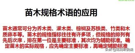 苗木规格及专业术语
