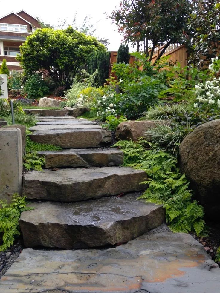 花园台阶设计,一步一景不是梦,让院子充满层次与美感