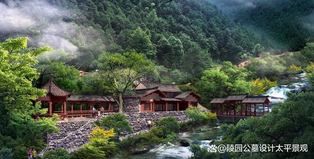 长廊在景观园林中的应用（陵园设计）
