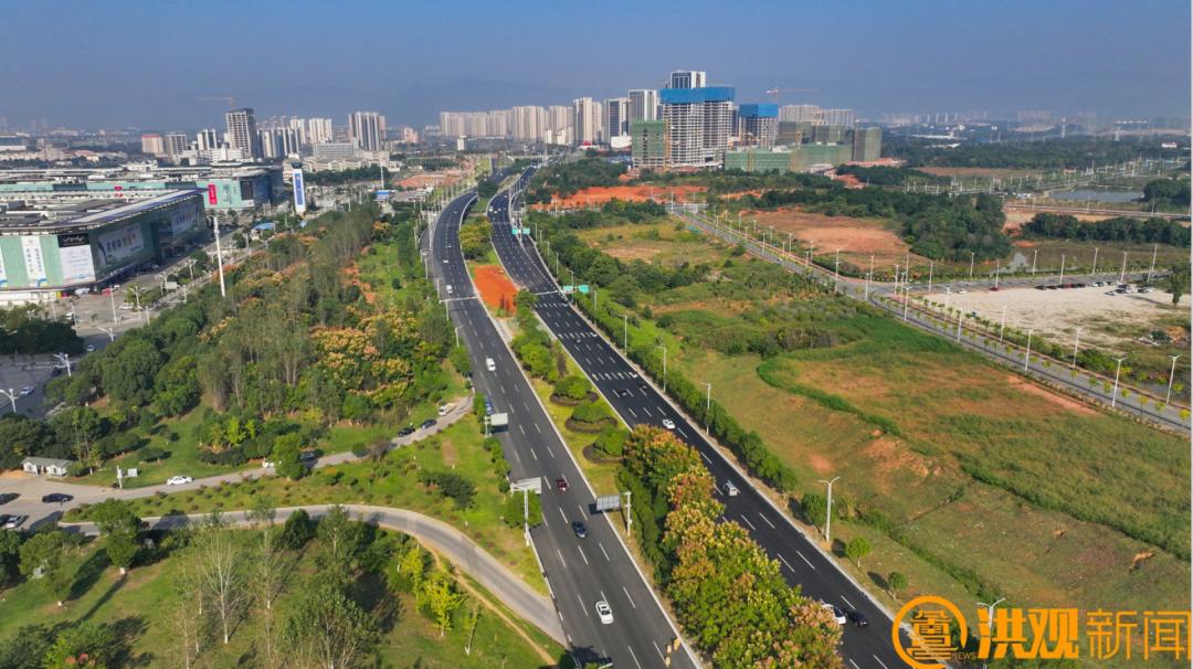 南昌大道西段（南昌西收费站－生米大桥）主线通车，部分辅路和绿化带正在收尾施工