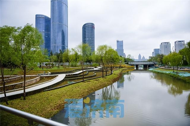 济南腊山河：新河堤景观初步显现 形成滨河生态景观廊道