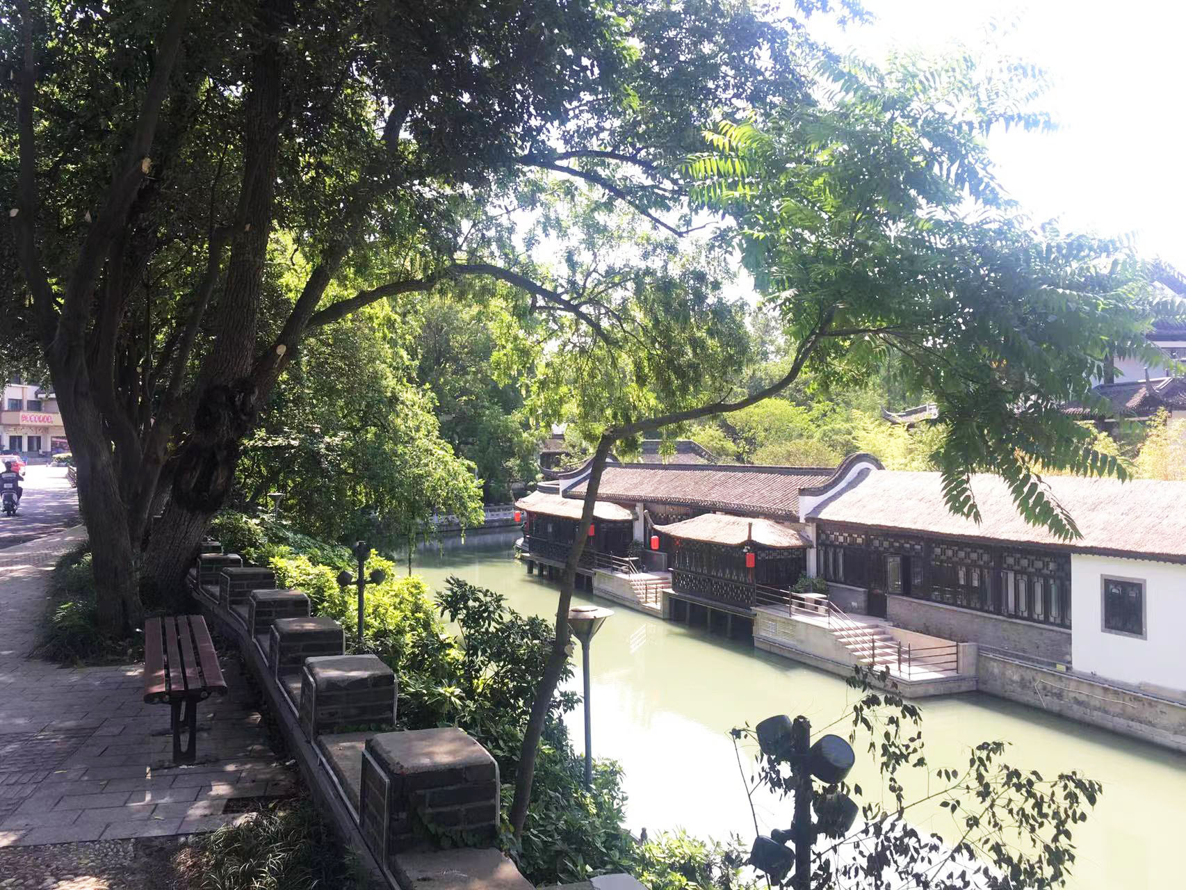 南岸绿化整治提升工程完成 透过绿墙看北护城河风光无限