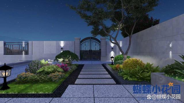 别墅庭院花园设计的效果图