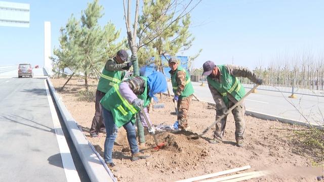 甘州：春季绿化养护忙 不负春光展新颜